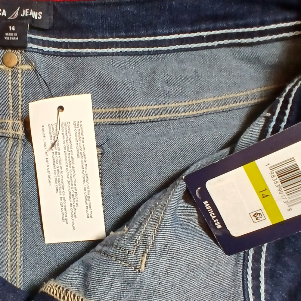 Nwt Nautica Dark Blue Flare & Wide Leg Jeans Size 14 - Picture 7 of 7